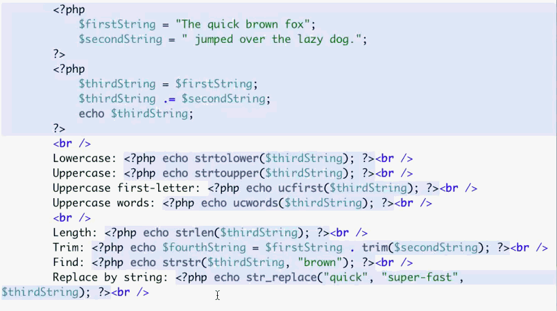 Screen capture with a large amount of PHP code.