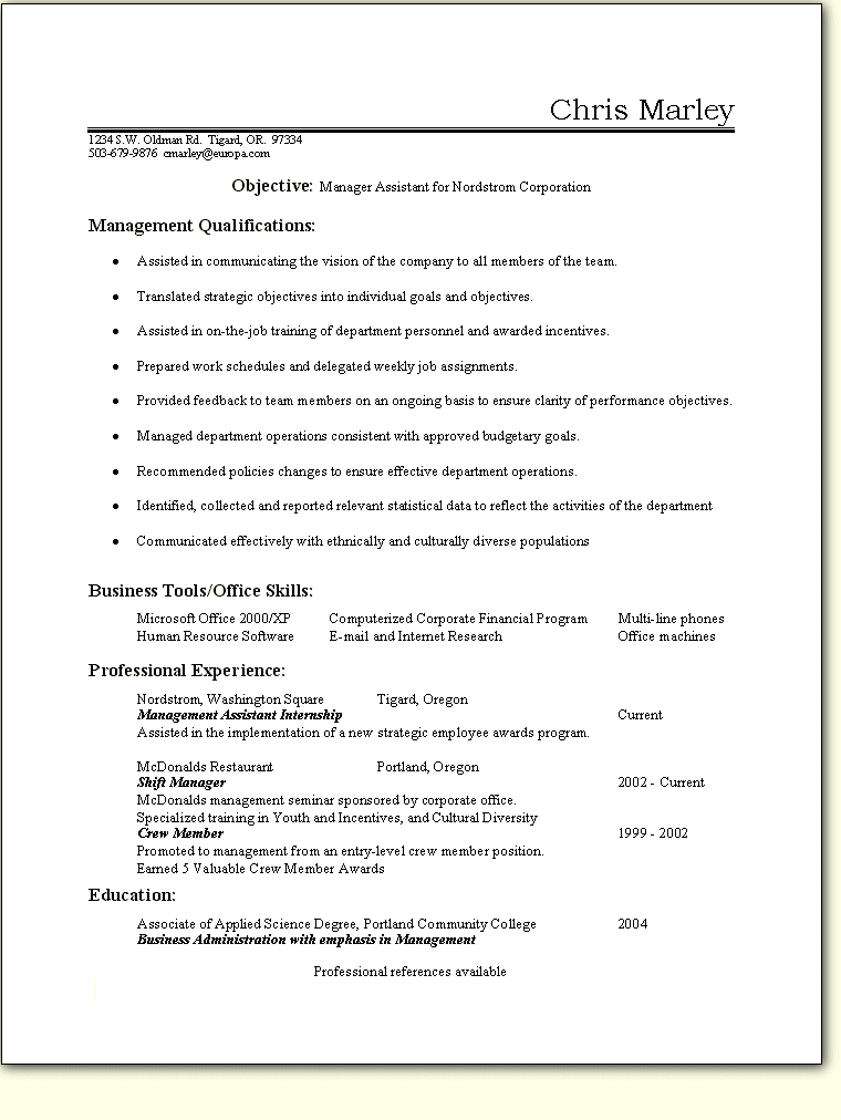 Sample Resume