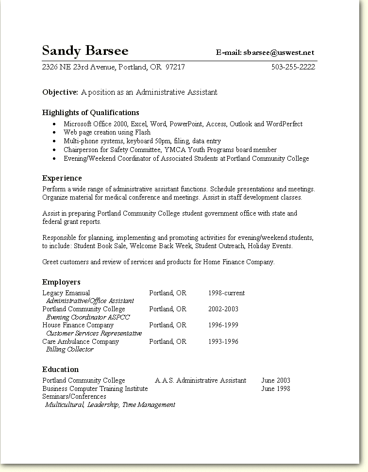 Sample Resume