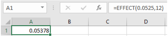 An image of the spreadsheet showing the formula used and the result.