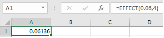 An image of the spreadsheet showing the formula used and the result.