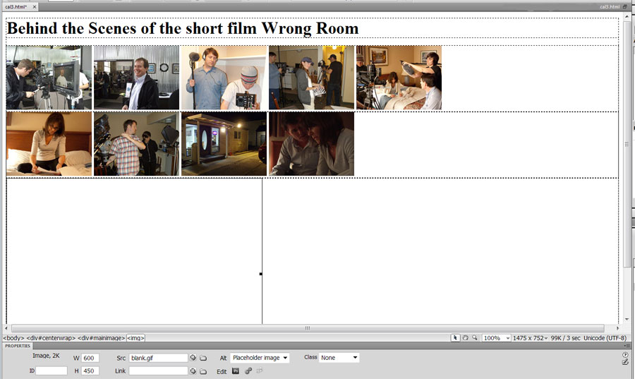 Content in Design View Content in Design View