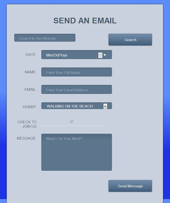 Contact Form web page