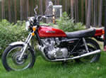 Motorcycle in front yard